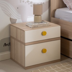 Flexy 2 Drawers Kids Nightstand Oak/Cream
