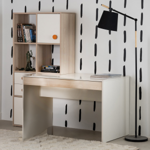 Flexy Kids Study Desk with Side Unit Oak/Cream