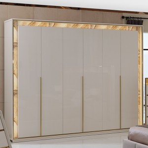 Pegaso 6-Door Wardrobe Cream/Gold