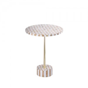 Hudson Small Side Table White/Gold