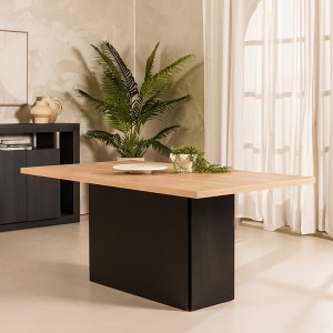 Prato 6 Seater Dining Table Oak/Black 180 cm
