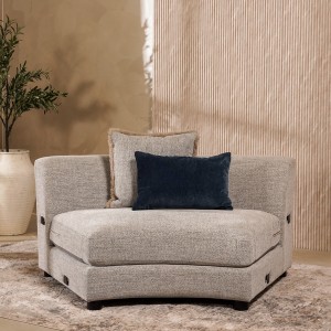 Roswell Wedge Armless Sofa Light Grey 