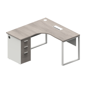 Linz Left Staff Table Oak/White