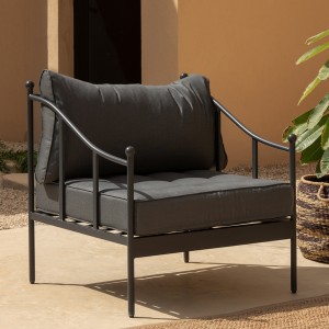 Yara Single Garden Sofa Dark Grey