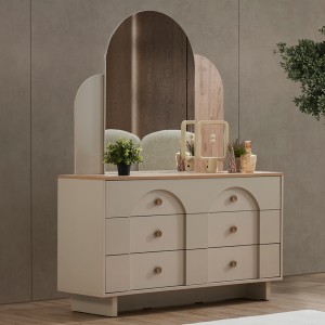 Rena Dresser with Mirror Oak/Sand