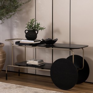 Lourenzo Console Black Oak/Gold