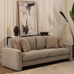 Vivian 3 Seater Sofa with 3 Pillows Beige