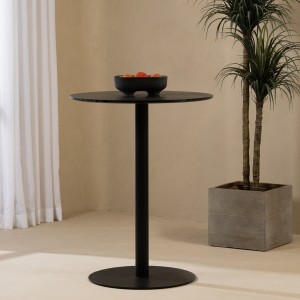 Cal 2 Seater Round Dining Table Black