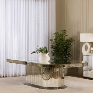 Kami 10 Seater Dining Table Gold/Mirror