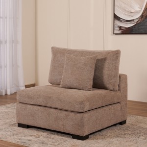 Deluxe Armless Sofa Light Brown