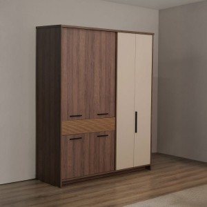 Alp 4-Door Kids Wardrobe Walnut