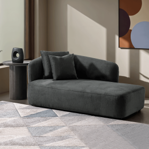 Eterno Right Chaise Lounge With 2 Pillows Dark Grey