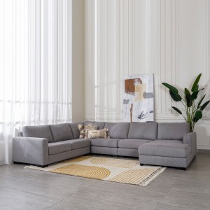 New Miami 6 Seater Sofa With Right Chaise Grey