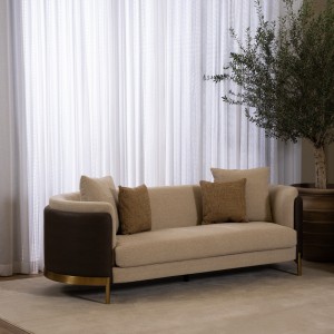 Rossa 3 Seater Sofa Beige/Brown