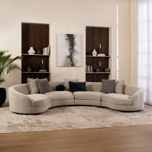 Roswell Corner Sofa Light Grey 
