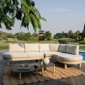 Barbara Garden Corner Sofa Set + Small & Big Coffee Tables