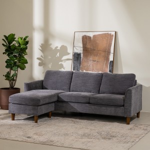 Lexi 3 Seater Corner Sofa with Reversible Chaise Lounge Dark Grey