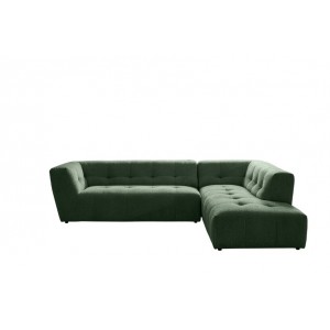 Baku 3 Seater Right Chaise Lounge Sofa Green