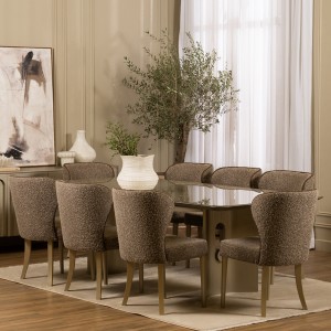Alice 8+1 Dining Set Grey/Brown