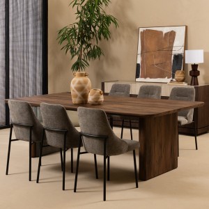 Melina 6+1 Dining Set Brown/Grey