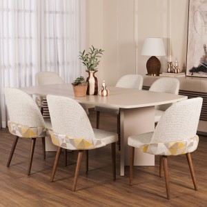 Amani 6+1 Dining Set Yellow/Grey