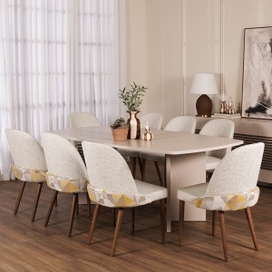 Amani 8+1 Dining Set Grey/Yellow