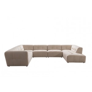 Baku 6 Seater Right Chaise Lounge Sofa Beige