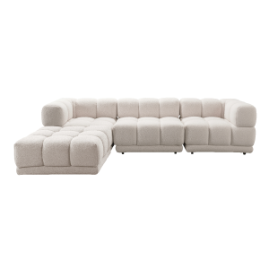 Dallas 3 Seater Sofa with Big Ottoman Beige