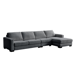Montana 4 Seater Corner Sofa with Right Chaise Lounge Dark Grey