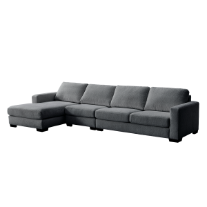 Montana 4 Seater Corner Sofa with Left Chaise Lounge Dark Grey