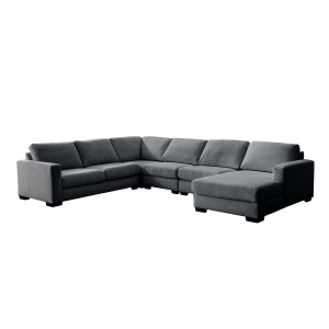 Montana 6 Seater Corner Sofa with Right Chaise Lounge Dark Grey