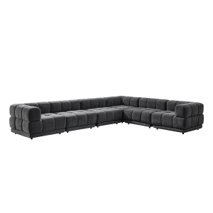 New Dallas 6-Seater Corner Sofa Dark Grey