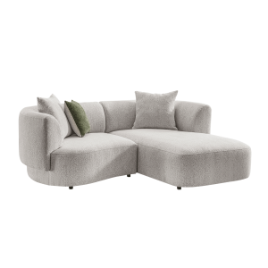 Elissa 2-Seater Corner Sofa Right Chaise Lounge Beige