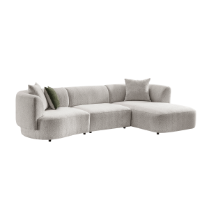 Elissa 3-Seater Corner Sofa Right Chaise Lounge Beige