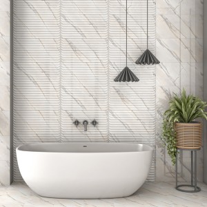 Lilac Ceramic Glossy Wall Tile Light Beige 30X60 cm