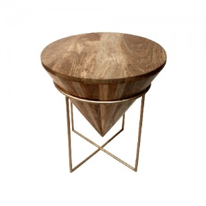 Cone Round Stool Natural/Gold
