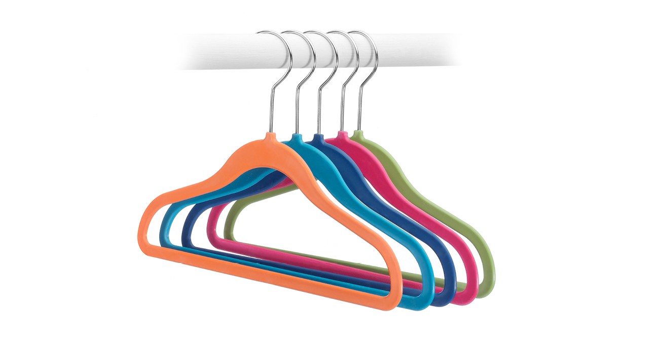 Whitmor Spacemaker Kids Hangers Set of 5 Assorted Colors