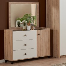 Ruby Dresser with Mirror White/Chestnut