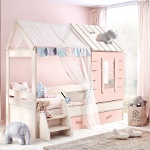 Pink House 90X200 Kids Bed Pink