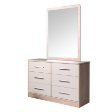 Alya Dresser with Mirror Light Oak/Beige