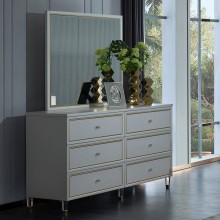 Marian Dresser with Mirror Pearl White