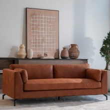 Idaho 3 Seater Sofa Brown Leather