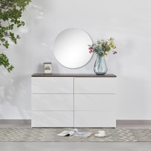 Edrei Dresser with Mirror White/Dark Walnut