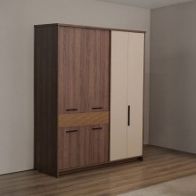 Alp 4-Door Kids Wardrobe Walnut