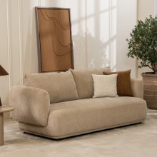 Cedar 3 Seater Sofa with 2 Back Cushions + 2 Pillows Light Brown