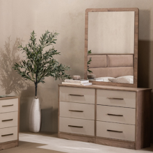 Alya Dresser with Mirror Light Oak/Beige