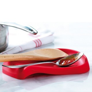 Trudeau Silicone Dual Spoon Rest (Assorted Color)