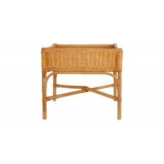Rattan Storage Side Table Antique Brown