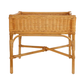 Rattan Storage Side Table Antique Brown