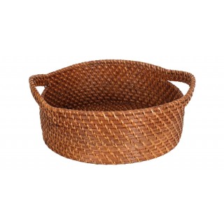 Rattan Bread Basket Antique Brown